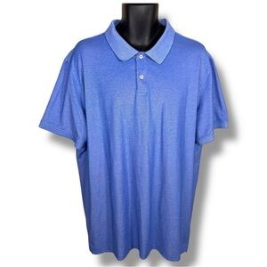 XL Members Mark Mens Blue Polo Shirt Stretch Cotton Blend Collar Golf Outdoor